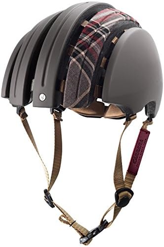 John Boultbee Unisex's JB Special Carrera Foldable Bicycle Helmet-Dark Grey Tartan, Large