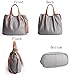 Molodo Womens Satchel Hobo Top Handle Tote Geuine Leather Handbag Shoulder Purse,Grey,Large