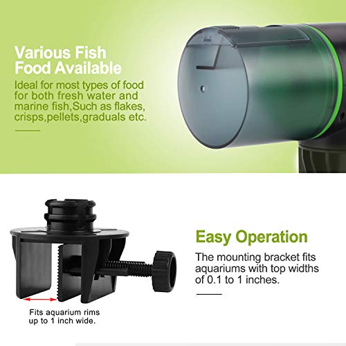 Torlam Automatic Fish Feeder, Moisture-Proof Electric Auto Fish Feeder,Aquarium Tank Timer Feeder Vacation &Weekend 2 Fish Food Dispenser
