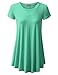 URBANCLEO Womens Round Neck Elong Tunic Top Mini T-Shirt Dress Mint XLarge
