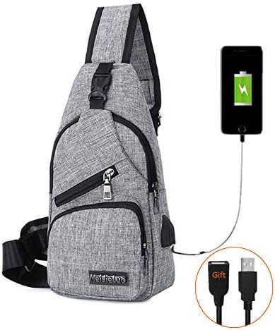 BARHOMO Sling Bag with USB Charging Port Backpacks Bags Crossbody Pack Rucksack for Hiking or Multipurpose Shoulder Daypacks