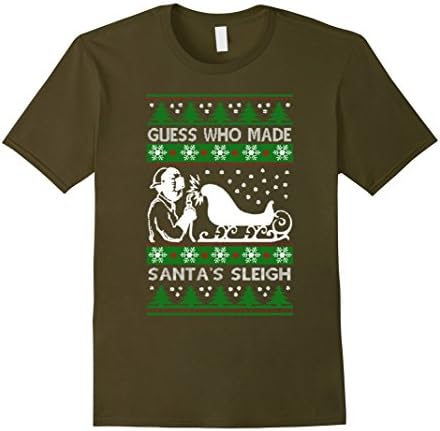 Men's Welder Christmas t shirt Large Olive