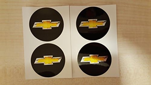 EdwardSmithCars 4 x 55mm Diameter Chevrolet Wheel Center Cap Sticker Emblem Self Adhesive for Flat Surfaces