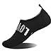 WateLves Womens and Mens Kids Water Shoes Barefoot Quick-Dry Aqua Socks for Beach Swim Surf Yoga Exercise (Silver Love/Black, M)