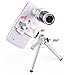 Phone Camera Lens Kit 12x Optical Zoom Universal Smartphone Telephoto Telescope Lens with Tripod Sliver (12x Lens + Tripod)