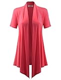 URBANCLEO Womens Short Sleeve Draped Opent Front Cardigan (PLUS Size Available)