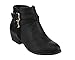 Top Moda EC88 Women's Criss Cross Buckle Strap Low Chunky Ankle Booties