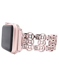 Flor pulsera para Apple Watch correa 38 mm 42 mm Acero Inoxidable Reemplazo Pulsera de metal para Apple Watch Nike +, Serie 3, Serie 2, Serie 1, Sport, Edition, 4 colores disponibles, 38 mm, Rose gold