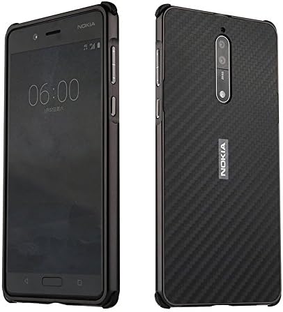 NOKIA 8 Case Carbon Fiber Shockproof Non-slip Cellhone Case,Light Thin Super Durable Snugly Fit NOKIA8 Case (Black)