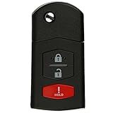Flip Key Keyless Entry Remote Control Fob Combo Uncut Ignition Key Replacement 3 Button Compatible with SKE12501