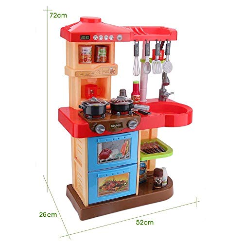 deAO Kinder-Küchenspielset “My Little Chef”(“Mein kleiner Koch”) mit 30-teiligem Zubehör in den Farben Rot oder Pink… – Bild 8