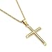 Solid 14K Gold Cross Pendant Box Chain Necklace - 24