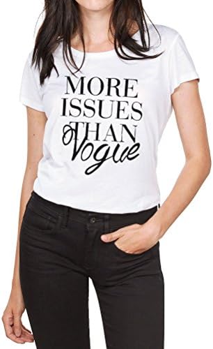Ezcosplay Women Casual Letter Print More Issues Than Vogue Cotton Summer T-Shirt