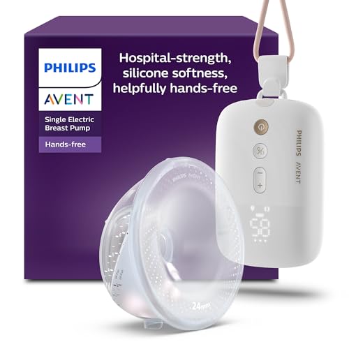 PHILIPS Avent tiralatte elettrico singolo a mani libere, con motore di qualità ospedaliera, che imita il ritmo di suzione del bambino, estrazione fino a 85 volte al min, SCF531/11