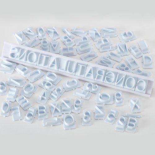 Cake Boss Decorating Tools Letter and Number Fondant Stamp Set, White