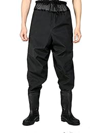 CaoBin pesca pantalón de vadeo con zapatos para cintura Waders de cadera impermeables Waders de pecho