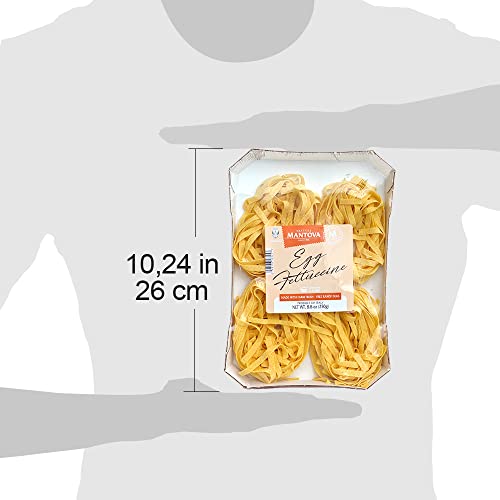 Mantova Fettucine Egg Pasta Nest, Made in Italy with Farm fresh Free
