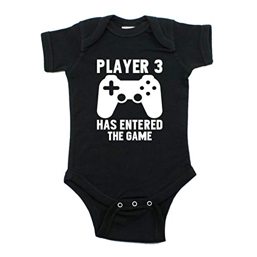 Player #3 Has Entered The Game Short Sleeve Cotton One Piece Baby Bodysuit