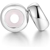 2PCS Clip Stopper Charms 925 Sterling Silver Round Stopper Spacer Charm Beads for DIY Bracelet
