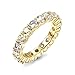 NYC Sterling 4MM Gold Cubic Zirconia Round Luxury Eternity Rings, Box Included