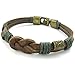 KONOV Mens Leather Rope Bracelet, Tribal Braided Infinity Symbol Cuff Bangle, Brown Gold