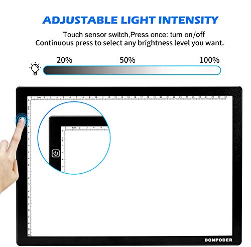 17in Light Box for Tracing- Light Board for Diamond Painting Art A4 Ultra Thin Light Pad for Drawing Sketching Animation Stencilling with 2 Magnetic Pins (2nd GEN Light pad-A4M)
