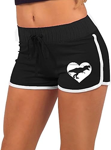 EWJ77LPWs Funny Cute T Rex Dinosaur Heart Summer Womens Low-Waist Sexy Hot Pants Stretch Briefs Beach Shorts