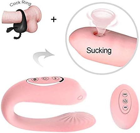 Playful and Cute U-Shaped Wearable 8 Frequency Vibration and 6 Sucking Flirting Mode Options, intimately Enjoy Couple Toys Satisfaction and Fun Experience, Waterproof and Rechargeable