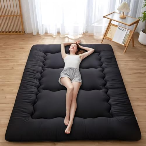 ORCHID M® Floor Mattress Futon Mattress, Thicken Tatami Mat Sleeping Pad Foldable Roll Up Mattress Boys Girls Dormitory mattress Pad Kids Floor Bed, Charcoal Grey,Twin Size (100 x200CM)