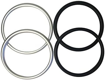 Large Black And Silver Sling Rings Two Pack
