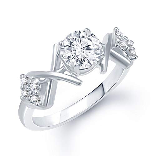 VK Jewels Beguiling Rhodium Plated Ring - FR1058R [VKFR1058R]