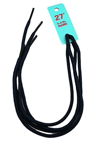 Tube Lace Navy Blue Colored 3~4 Pr. Eyelets Shoelaces (2pc, 27")