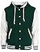 BCPOLO Hoodie Baseball Jacket Varsity Baseball Jacket Cotton Letterman Jacket Green-White-XXL