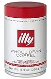 illy Medium Roast Whole Bean Coffee 8.8-Ounce Tins (Pack of 2)