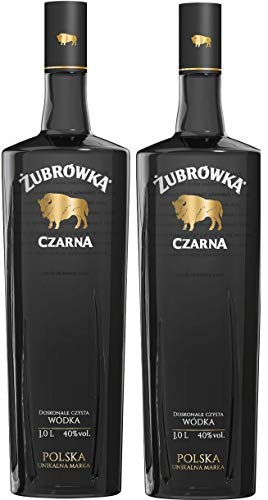 2 Flaschen Zubrowka Black Czarna Wodka a 0,7L 40% Vol.