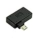 chenyang Micro USB OTG Power Adapter 2 in 1 Micro USB Male to USB 2.0 Female 90 Degree Left Angled Connector Adapter