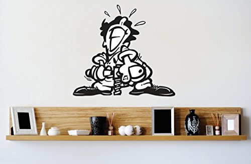 Top Selling Decals - Prices Reduced : Vinyl Wall Sticker : Jackhammer Cartoon Man Quote Bedroom Bathroom Living Room Picture Art Peel & Stick Mural Size: 20 Inches X 20 Inches - 22 Colors Available