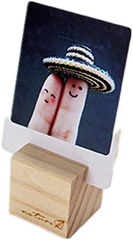XIANIWTA 10 Pcs Creative Wooden Note Clip Stand Table Number Place Name Memo Photo Card Holders 3 (Small)