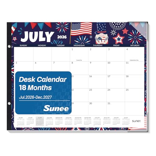 SUNEE Desk Calendar 2026 Large July