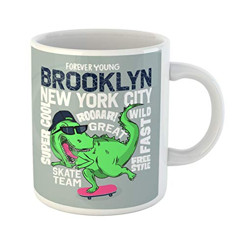 Emvency Funny Coffee Mug Colorful College New York Skater Di