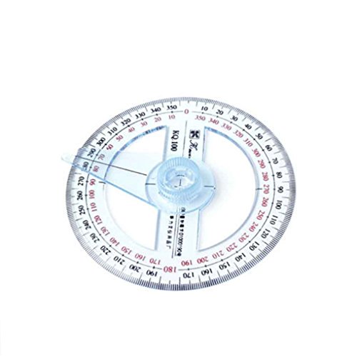 image for Tralntion Plastic 360 Degree Protractor Ruler Angle Finder Swing Arm S