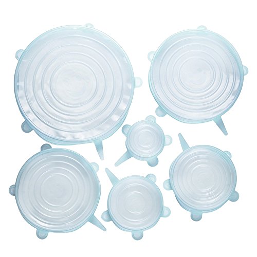 12 Pack Silicone Stretch Lids,Durable Expandable Food Saver Cover for Bowel Bakeware Dish Jar Food Container - Thumbnail 2