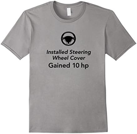 Men's Steering Wheel Cover Horsepower Funny Import JDM T-shirt Medium Slate