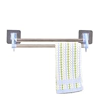 Opla3ofx Punch Free Bathroom Bath Shelf Towel Rack Bar Wall Mount Shelf Rustproof Stainless Steel, PP Wall Hanger Cloth Holder Blue