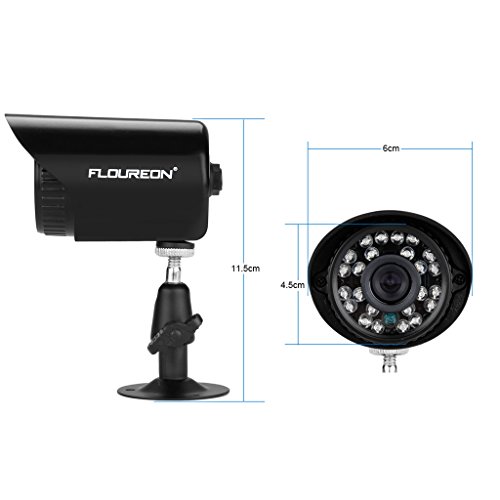 FLOUREON 8 CH House Camera System DVR 1080N AHD + 4 Outdoor/Indoor Bullet Home Security Cameras 1500TVL 720P 1.0MP AHD Resolution Night Version for House/Apartment/Office
