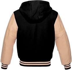 GOKTOG Hooded Varsity Jacket Women, Baseball