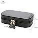 JL LELADY JEWELRY Small Jewelry Box Travel Jewelry Case Portable PU Leather Jewelry Boxes with Mirror for Women Girls (Black)