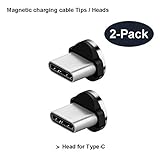 TAiKOOL Magnetic Phone Cable Connector Tips Head for USB Type C All Phone Pad Tablet Devices. 360° Round Strong Magnetic Max 2.4A Fast Charging. (TypeC Port connectors)