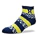For Bare Feet NCAA RMC Pro Stripe Fuzzy Sleep Socks-One Size Fits Most-Michigan Wolverines