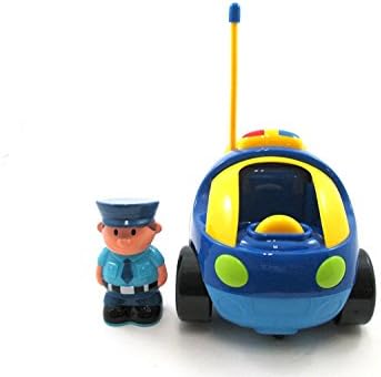 Fun Cartoon Race Police Car with Music and Lights Electric Radio Control Toy for Toddlers Kids and Children